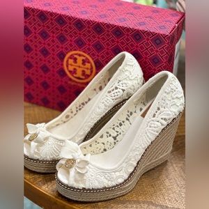 Tory Burch Jackie Wedge Espadrille Crochet